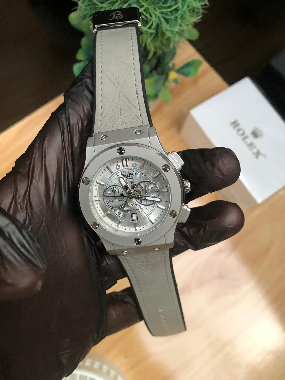 Hublot Silver Chronograph Watch